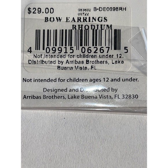 Minnie Mouse Bow Disney Park Arribas Earrings Made with Crystals from Swarovski - Picture 5 of 5